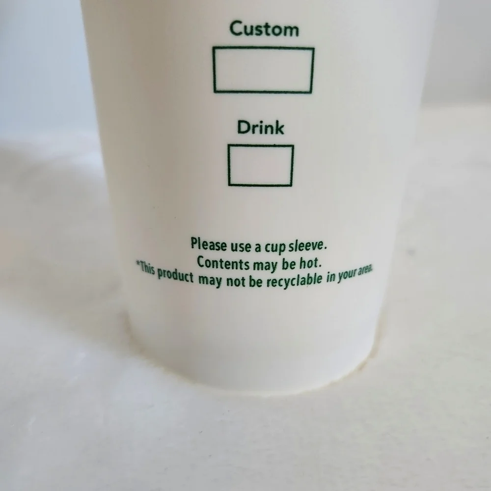 Starbucks 4 Pack Reusable Travel Cold Hot Creamy White Cups With Lids 16 Oz